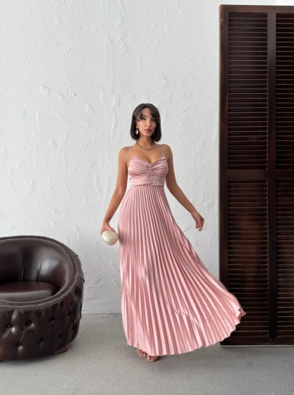 Rochie din satin plisata - Img 7