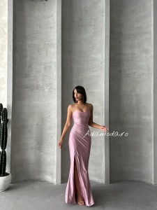 Rochie eleganta cu siret la spate accesorizata cu strasuri - Img 7