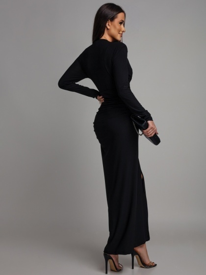 Rochie eleganta din lycra cu accesoriu cordon impletit - Img 5