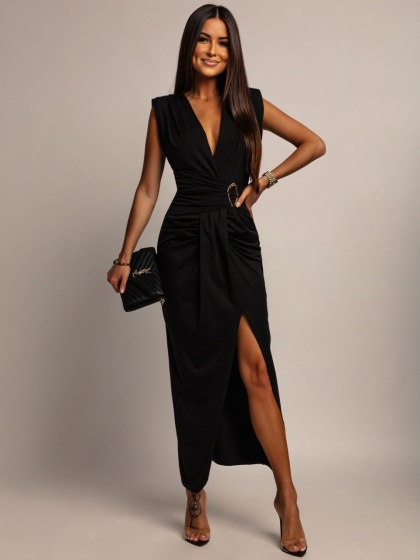 Rochie eleganta din lycra cu accesoriu in talie - Img 2