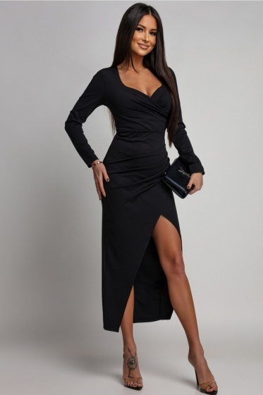 Rochie elegantă din Lycra cu decupaj pe picior. - Img 3