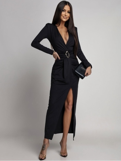 Rochie elegantă din lycra, cu detaliu metalic - Img 3
