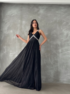 Rochie eleganta lunga accesorizata cu strasuri - Img 2