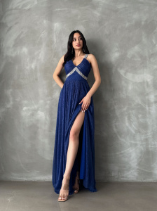Rochie eleganta lunga accesorizata cu strasuri - Img 5
