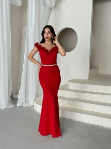 Rochie eleganta lunga cu accesoriu curea - Img 5