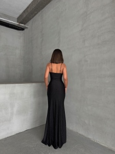 Rochie eleganta lunga cu bretele si strasuri - Img 5