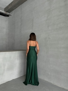 Rochie eleganta lunga cu bretele si strasuri - Img 2