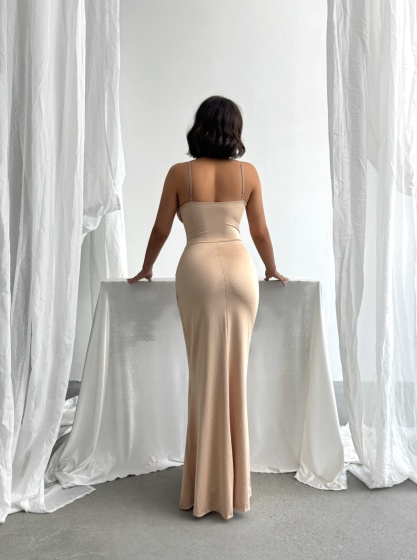 Rochie eleganta lunga cu bretele si strasuri - Img 5