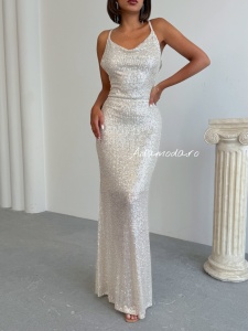 Rochie eleganta lunga cu paiete - Img 2