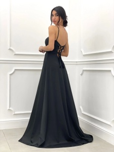 Rochie eleganta lunga cu siret la spate - Img 2