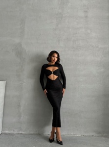 Rochie eleganta lunga din lycra cu strasuri aplicate - Img 6