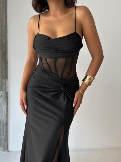Rochie eleganta lunga din lycra - Img 8