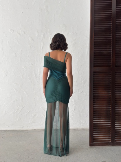 Rochie eleganta lunga tip sirena din tull - Img 3