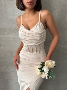 Rochie eleganta scurta cu aplicatii din strasuri - Img 3