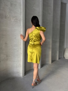 Rochie eleganta scurta din satin cu strasuri - Img 3