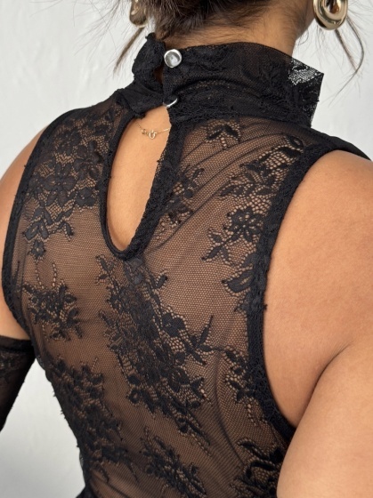 Rochie eleganta tip sirena accesorizata cu manusi - Img 8