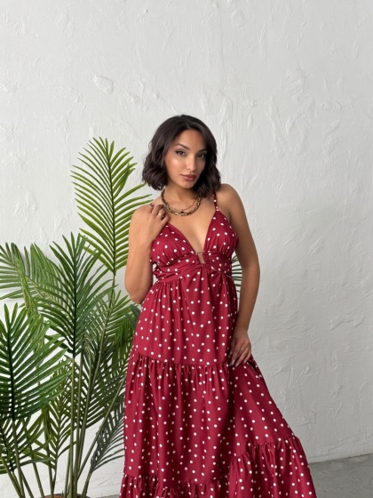 Rochie lunga cu imprimeu buline - Img 7