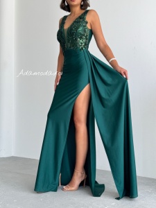 Rochie lunga eleganta cu detalii din paiete - Img 3