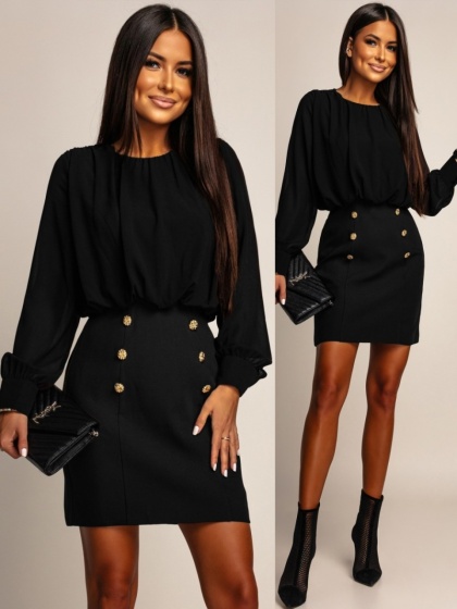 Rochie scurta din voal cu nasturi - Img 4