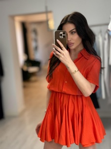 Rochie tip camasa cu elastic in talie - Img 1