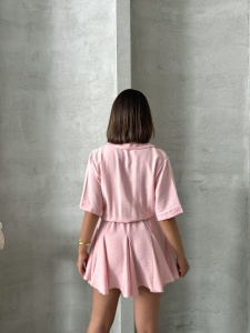 Rochie tip camasa cu elastic in talie - Img 2