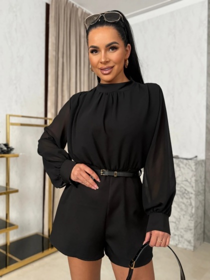 Salopeta scurta cu accesoriu in talie