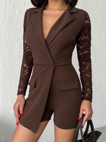 Salopeta scurta petrecuta stil sacou - Img 3