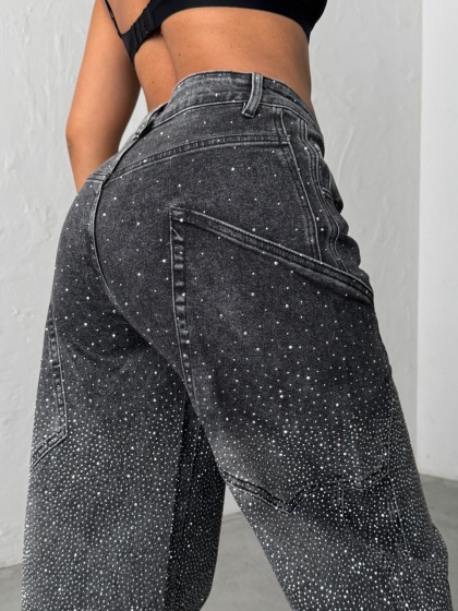 Blugi balon fit cu strasuri