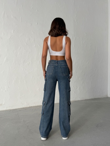 Blugi cargo elastici - Img 5