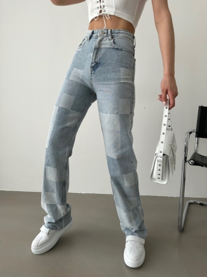 Blugi dama evazați in carouri - Img 5