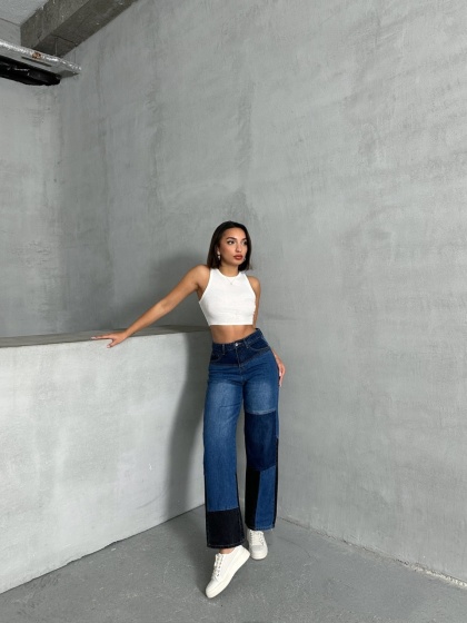 Blugi evazati in doua culori - Img 6