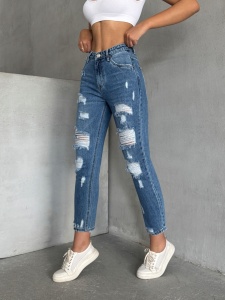 Blugi mom fit cu rupturi - Img 3