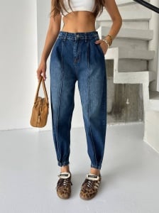Blugi mom fit cu tiv ajustabil - Img 1