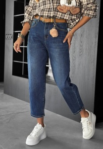 Blugi mom fit elastici simpli - Img 2