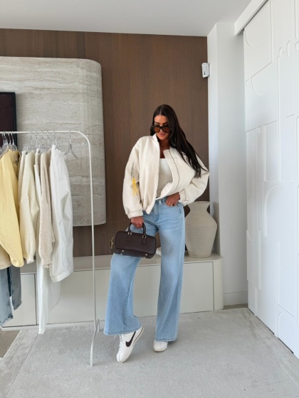 Blugi wide leg elastici simpli - Img 2