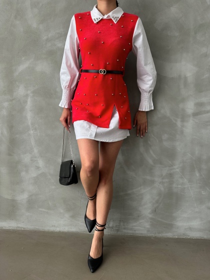 Camasa stil vesta cu accesoriu curea - Img 5