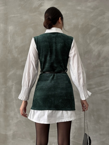 Camasa stil vesta cu accesoriu curea - Img 3