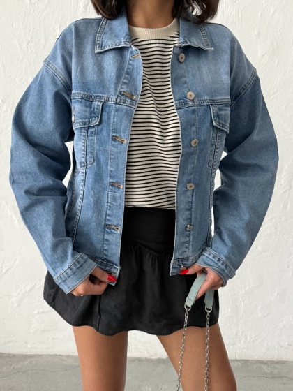 Geaca de blugi cu perle pe spate - Img 3