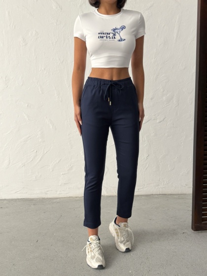 Pantaloni dama elastici cu siret