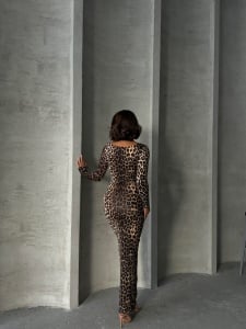 Rochie animal print cu strasuri - Img 2