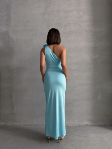 Rochie din lycra cu accesoriu pampon - Img 4