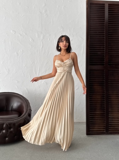 Rochie din satin plisata - Img 7