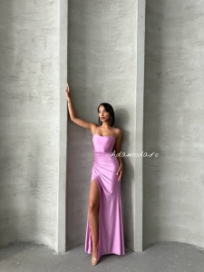 Rochie eleganta cu siret la spate accesorizata cu strasuri - Img 4