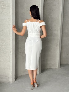Rochie eleganta dama midi accesorizata cu strasuri - Img 2