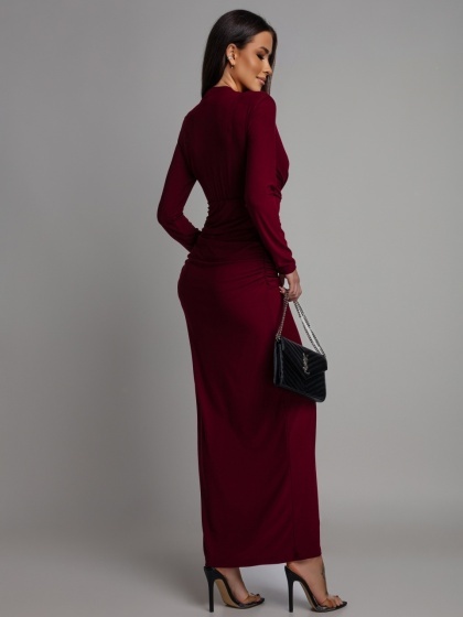 Rochie eleganta din lycra cu accesoriu cordon impletit - Img 3