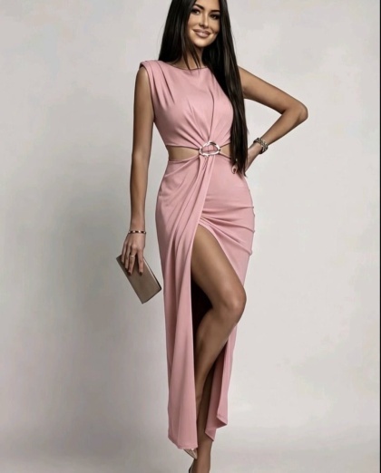 Rochie eleganta din lycra cu accesoriu in talie - Img 2