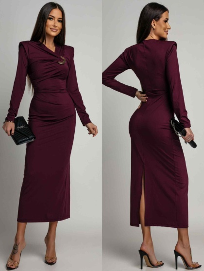 Rochie eleganta din lycra cu accesoriu - Img 4