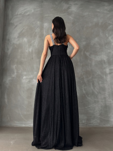 Rochie eleganta lunga accesorizata cu strasuri - Img 3
