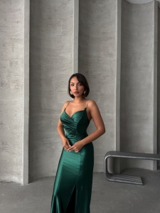 Rochie eleganta lunga cu bretele din strasuri - Img 5