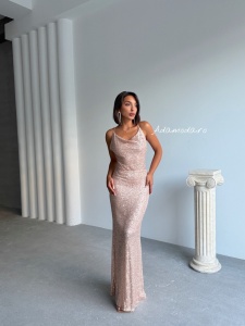 Rochie eleganta lunga cu paiete - Img 5
